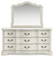 Arlendyne King Upholstered Bed with Mirrored Dresser