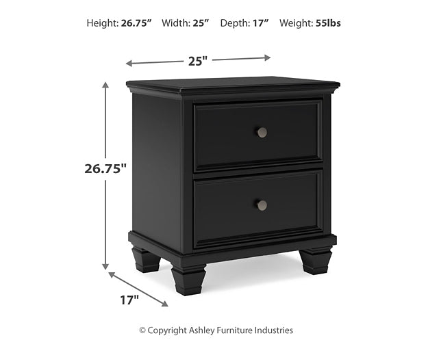 Lanolee Twin Panel Bed with Mirrored Dresser, Chest and Nightstand