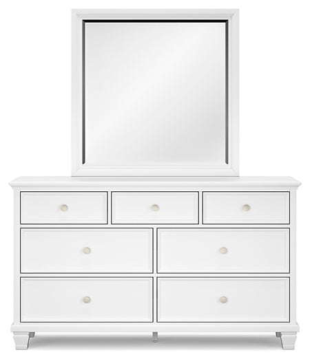 Fortman Full Panel Bed with Mirrored Dresser and Chest