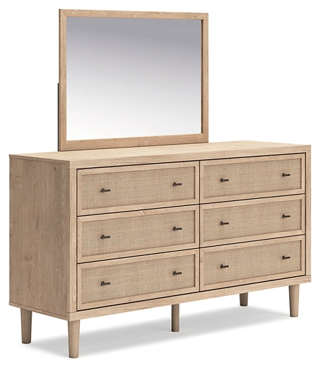 Cielden Full Panel Bed with Mirrored Dresser and 2 Nightstands